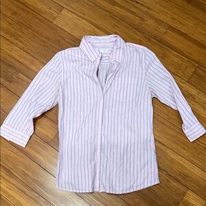 Banana Republic Light Pink and Blue Striped Blouse